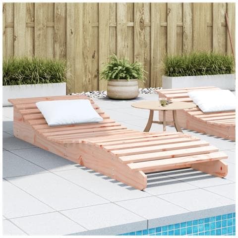 Lettino Prendisole 205x70x31,5 cm in Legno Massello di Douglas - Foto 1