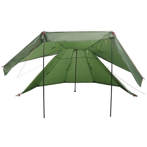 Tenda Da Campeggio Tipi Per 5 Persone Verde Impermeabile - Foto 2