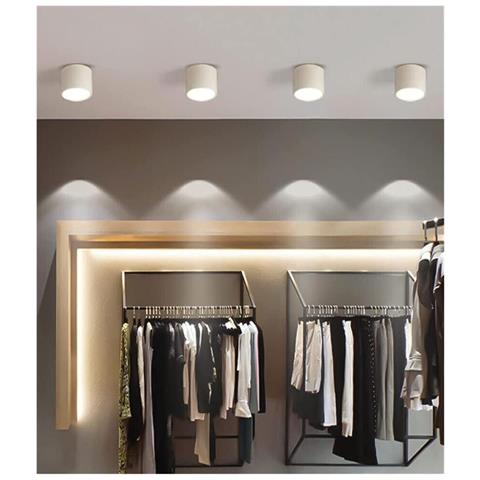 Portafaretto Gesso Da Soffitto Gu10 Porta Faretto Cilindro Bianco Verniciabile - Foto 1