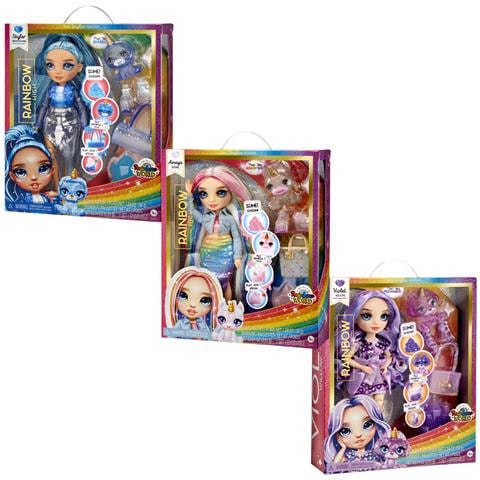 3 Bambole Snodate Rainbow High World Edition Con Accessori, Multicolore - Foto 5