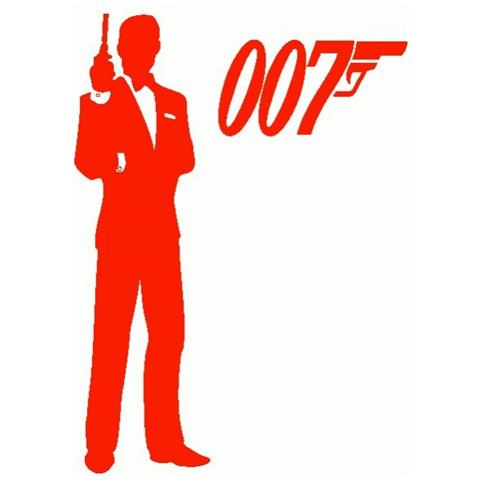 James Bond 007 - Adesivo Prespaziato - Colore Rosso - 10cm - Foto 1