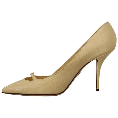 Scarpe Dã©colletã© Tacco Spillo Pelle Esotica Gialla - Eu39/us8.5 - Foto 5