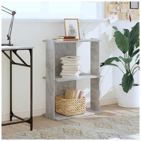 Libreria 3 Ripiani Grigio Cemento 60x30x80 Cm Multistrato - Foto 3