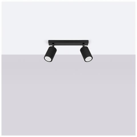 Lampada Da Soffitto Karbon 2 Nero Sl. 1580 - Minimalista Lampada Da Soffitto Nero 16.5x30x6.5 Cm - Foto 2