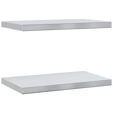 Mensole A Muro 2 Pz 50x30x3 Cm Argento In Acciaio Inossidabile - Foto 2