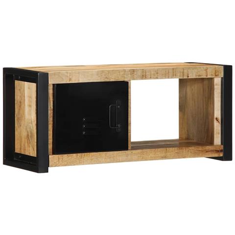 Mobile Porta Tv 80x30x35 Cm In Legno Massello Di Mango Grezzo - Foto 1