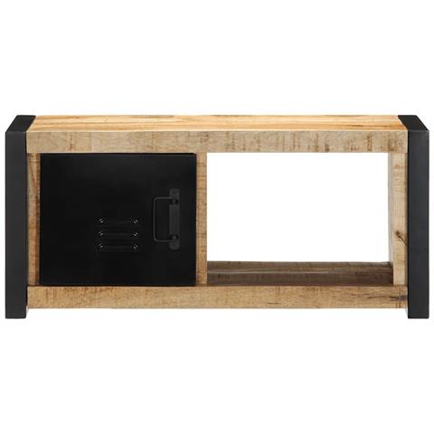 Mobile Porta Tv 80x30x35 Cm In Legno Massello Di Mango Grezzo - Foto 3