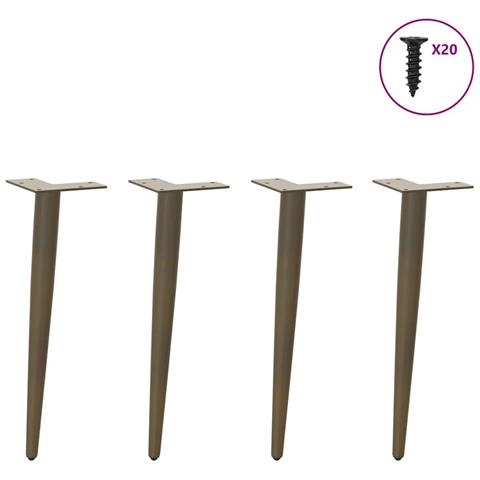Gambe Tavolino Caffè Forma Conica 4pz Naturale 42-43cm Acciaio - Foto 3