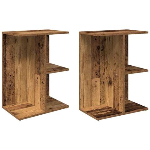 Comodini 2 Pz Legno Antico 46,5x29x61 Cm In Legno Multistrato - Foto 2