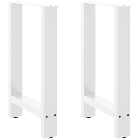 Gambe Per Tavolino Bianco 2 Pz 50x(72-73) Cm Acciaio - Foto 1