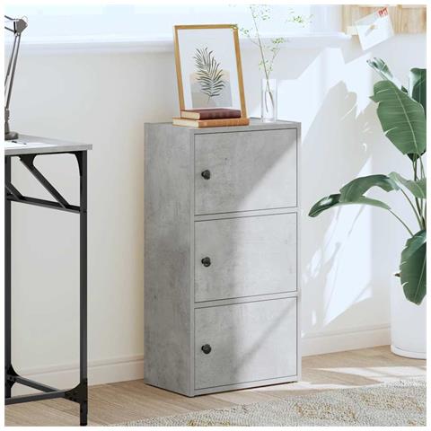 Libreria Grigio Cemento 40x24x77 Cm In Legno Multistrato - Foto 3