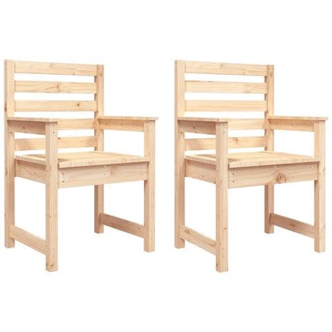 Sedie Da Giardino 2pz 60x48x91 Cm Legno Massello Di Pino - Foto 2