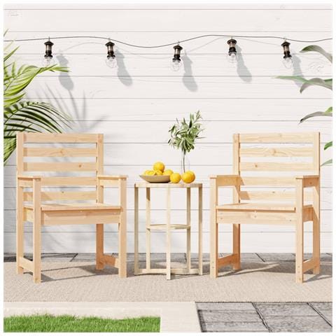 Sedie Da Giardino 2pz 60x48x91 Cm Legno Massello Di Pino - Foto 3