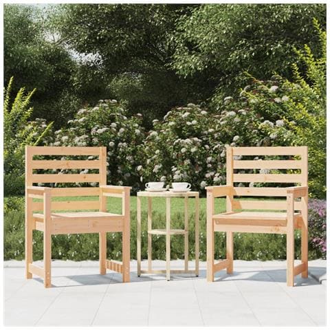 Sedie Da Giardino 2pz 60x48x91 Cm Legno Massello Di Pino - Foto 1