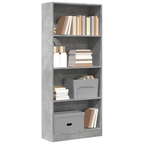Libreria Grigio Cemento 60x24x143 Cm In Legno Multistrato - Foto 1