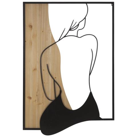 Decorazione In Metallo E Legno Donna - Marrone - Metallo - 60x2x90 Cm - Foto 1
