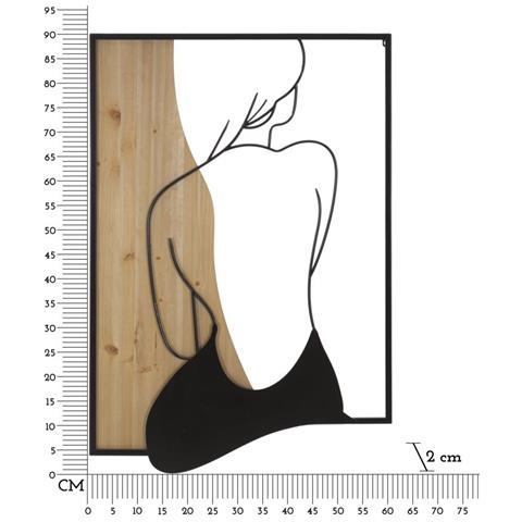 Decorazione In Metallo E Legno Donna - Marrone - Metallo - 60x2x90 Cm - Foto 6