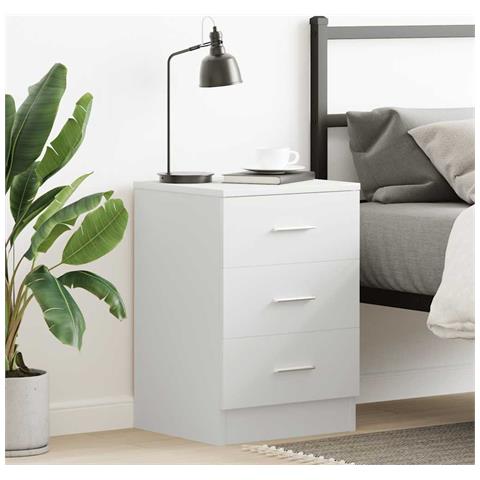 Lusso Casadino -  Comodino Bianco 38x35x56 Cm In Legno Ingegnerizzato - Foto 8