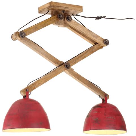 Lusso Casadino -  Lampada Da Soffitto 25 W Rosso Anticato 29x18x85 Cm E27 - Foto 2