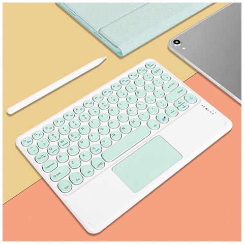 Tastiera Bluetooth Con Tasti Rotondi E Touchpad - Compatibile Con Ipad, Tablet E Smartphone Green - Foto 3