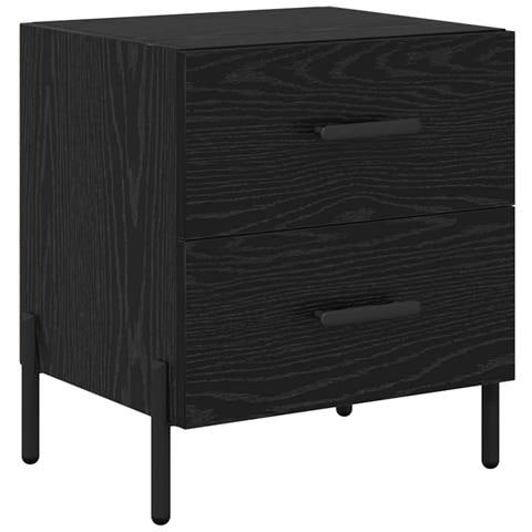 Armadio da Notte con cassetto Rovere nero 40 x 35 x 47,5 cm - Foto 1