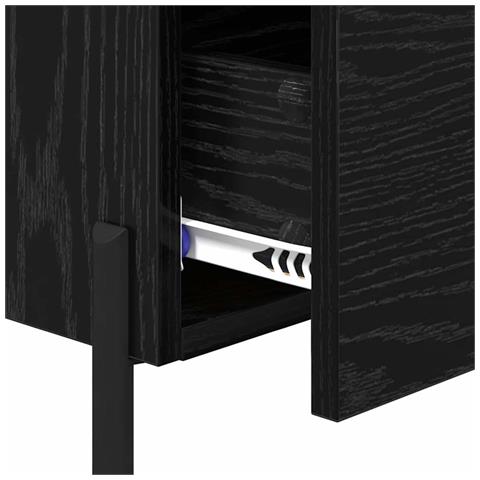 Armadio da Notte con cassetto Rovere nero 40 x 35 x 47,5 cm - Foto 9