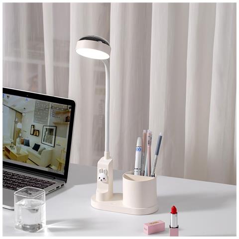 Lampada Da Scrivania Con Proiettore E Porta Penne: Gradiente Rgb, Luminosità Regolabile White - Foto 3