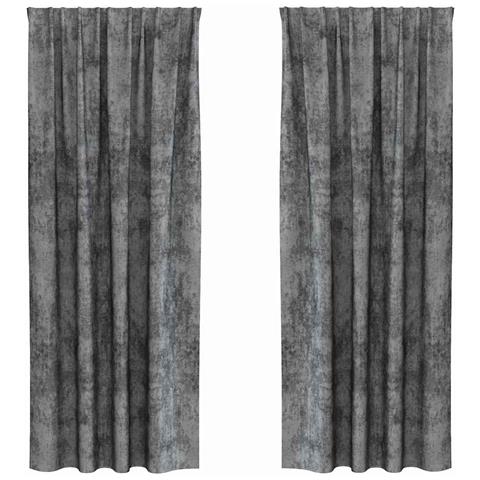 Tenda con tende 2 pcs Grigio 245 x 140 cm Velluto - Foto 1