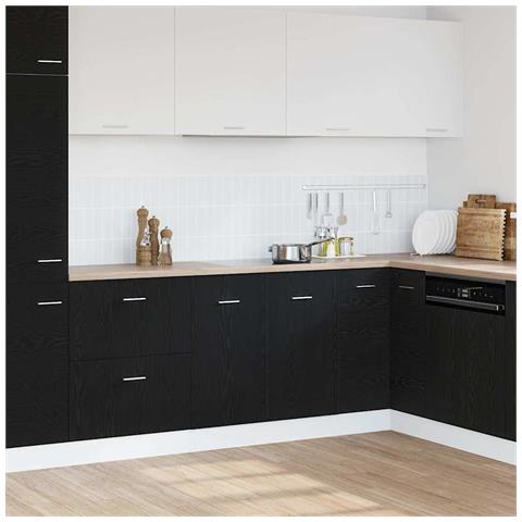 Mobile Sotto Lavello Rovere Nero 80x46x81,5 cm Legno Ingegnerizzato - Foto 2