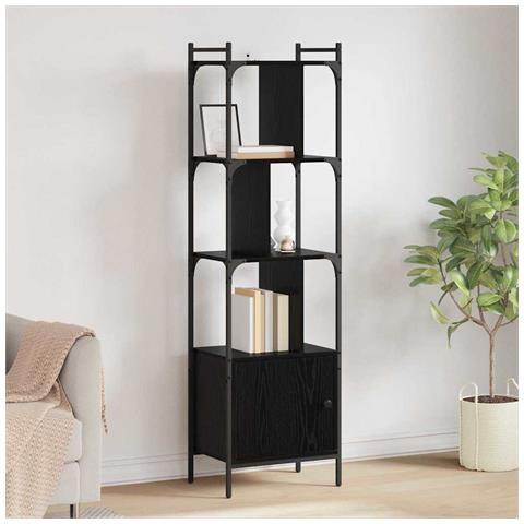 Libreria Rovere Nero 44,5 x 30 x 154,5 cm Legno multistrato - Foto 2