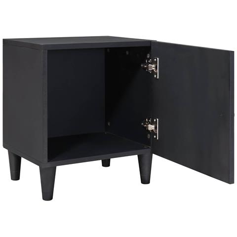 Comodino con porta 2 pcs Nero 40 x 33 x 46 cm - Foto 2
