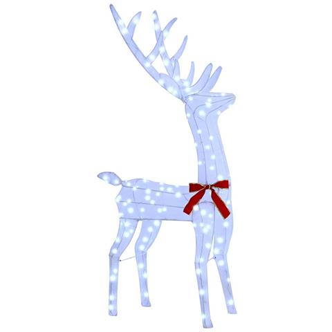 Famiglia di renne 3 pcs Bianco freddo 68 x 26 x 127 cm Tessuto - Foto 2