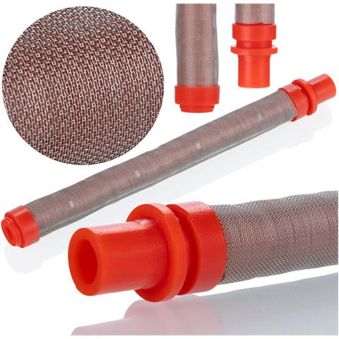 Filtro Rosso 200 Mesh Per Aggregato Di Verniciatura - Compatibile Con Graco, Wagner, Airlessco | Metallo E Plastica, 100x9mm, 1 Pezzo - Foto 1