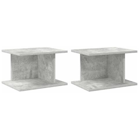 Comodino 2 pcs Grigio cemento 40 x 30 x 25 cm Legno multistrato - Foto 1