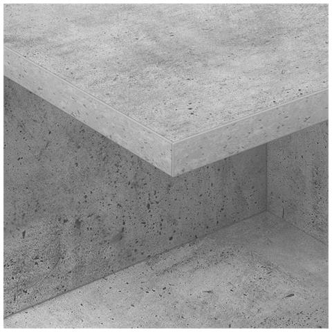 Comodino 2 pcs Grigio cemento 40 x 30 x 25 cm Legno multistrato - Foto 9