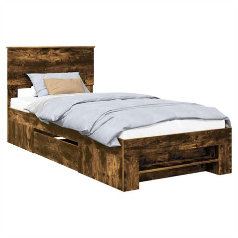 Struttura del letto Rovere fumé 90 x 200 cm Legno multistrato - Foto 1