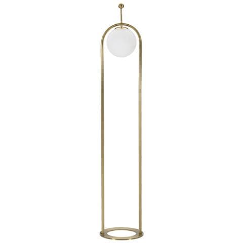 Lampada Da Terra Glamy Arc In Ferro Dorato E Vetro Opalino Ø 28 Cm - Foto 1