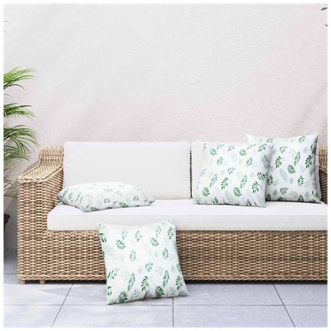 Cuscini Scatter Foglia 4 pcs Motivo Foglia 60 x 60 cm - Foto 2