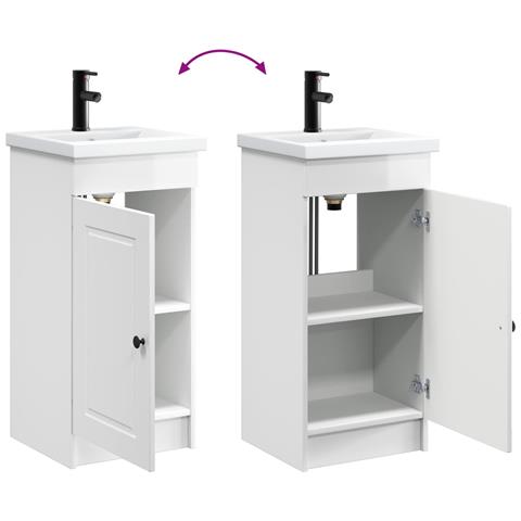 Mobile da bagno con lavabo Bianco Lucido 42 x 40 x 84,5 cm - Foto 9