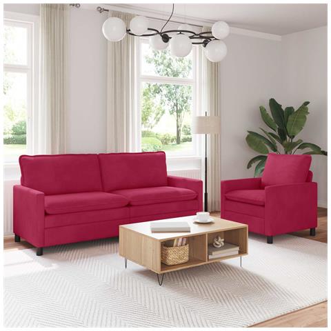 Set di divani 2 pcs Rosso Vino Velluto - Foto 2