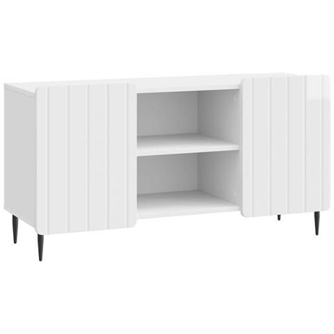 Mobile TV Bianco Lucido 102 x 34,5 x 52 cm Legno ingegnerizzato - Foto 1