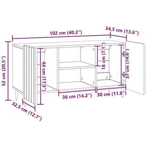Mobile TV Bianco Lucido 102 x 34,5 x 52 cm Legno ingegnerizzato - Foto 9