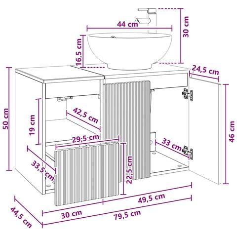 Set di mobili per il bagno 2 pz Nero Legno ingegnerizzato - Foto 2