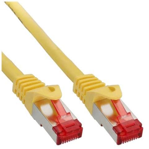 cavo patch per rete dati lan cat. 6, 2x rj45, doppia schermatura sftp (pimf) , halogenfree, colore giallo, 0,25m - Foto 1