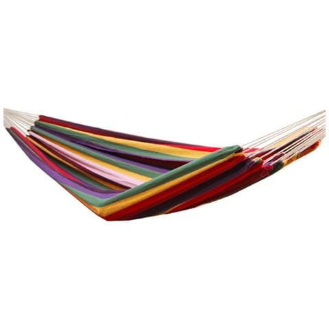 Amaca Xxl Per 2 Persone A Righe Multicolor Arcobaleno 400x160cm Supporta Fino A 150 Kg 100% Coto - Foto 1