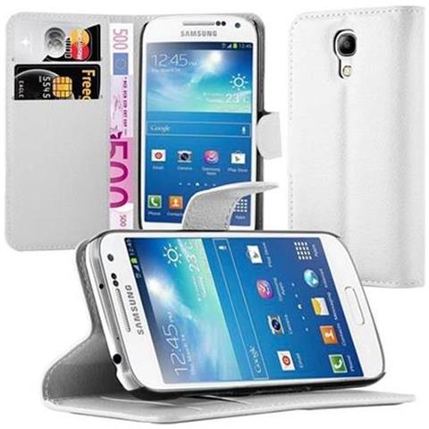 Custodia Compatibile Con Samsung Galaxy S4 Mini In Bianco Fumo - Coperchio Protettiva Con Chiusura Magnetica, Funzione Stand E Tasca Per Le Carte - Foto 1
