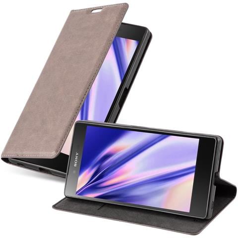 Custodia Compatibile Con Sony Xperia Z In Bruno Caffè - Coperchio Protettiva Con Chiusura Magnetica, Funzione Stand E Tasca Per Le Carte - Foto 1