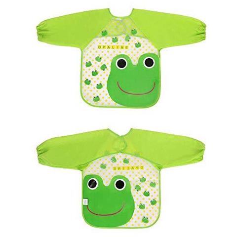 Bavaglini Con Maniche Manica Lunga 4 Pz Impermeabile Bib Unisex Alimentazione Bavaglini Grembiule Per Infantili 6 Mesi A 3 Anni - Foto 2