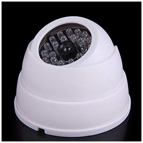 2x Falso Fittizio Telecamera Di Sorveglianza Di Sicurezza Della Cupola Del Cctv Con Led Lampeggiante Reale Imitazione Bianco - Foto 2