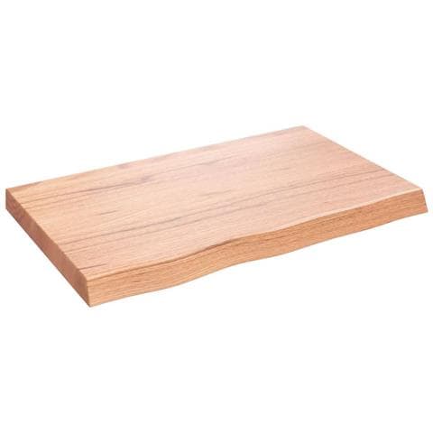 Piano Bagno Marrone 80x50x (2-6) cm Legno Massello Trattato - Foto 1